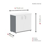 Armário Para Escritório Baixo 2 Portas Com Chave Grafito/bran