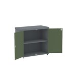 Armário Para Escritório Baixo 2 Portas Com Chave Grafito/salv