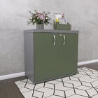 Armário Para Escritório Baixo 2 Portas Com Chave Grafito/salv