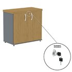 Armário Para Escritório Baixo 2 Portas Com Chave Grafito/samba