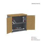 Armário Para Escritório Baixo 2 Portas Com Chave Grafito/samba