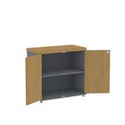 Armário Para Escritório Baixo 2 Portas Com Chave Grafito/samba