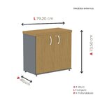 Armário Para Escritório Baixo 2 Portas Com Chave Grafito/samba