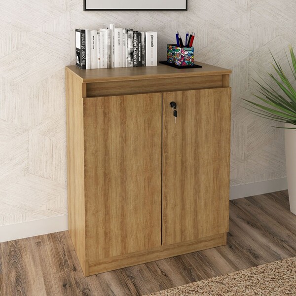 Armário Para Escritório Baixo 2 Portas Com Chave Me4149 Amênd