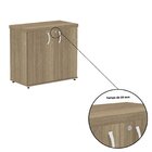 Armário Para Escritório Baixo 2 Portas Com Chave Noce Natural