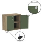 Armário Para Escritório Baixo 2 Portas Com Chave Noce Natural