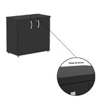 Armário Para Escritório Baixo 2 Portas Com Chave Preto