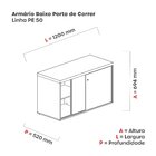 Armário Para Escritório Baixo 2 Portas De Correr Com Chave Pe