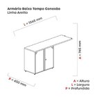 Armário Para Escritório Baixo Com Conexão Tampo 156cm Diversa