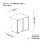 Armário Para Escritório Baixo Com Extensor No Tampo 60cm Dive