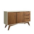 Armário Para Escritório Baixo Em Madeira Maciça 2 Portas 3 Ga