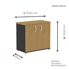 Armário Para Escritório Baixo Pivotante Preto/samba