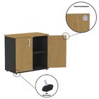 Armário Para Escritório Baixo Pivotante Preto/samba