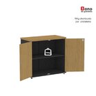 Armário Para Escritório Baixo Pivotante Preto/samba