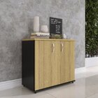 Armário Para Escritório Baixo Pivotante Preto/samba