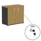 Armário Para Escritório Baixo Pivotante Preto/samba