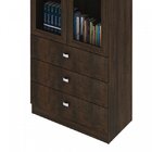 Armário Para Escritório Com 2 Portas De Vidro E 3 Gavetas Me4