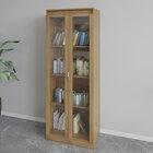 Armário Para Escritório Com 2 Portas De Vidro E 4 Prateleiras