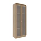 Armário Para Escritório Com 2 Portas De Vidro E 4 Prateleiras