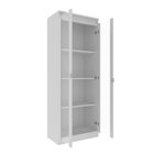 Armário Para Escritório Com 2 Portas De Vidro E 4 Prateleiras