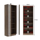 Armário Para Escritório Com 2 Portas De Vidro E 5 Prateleiras