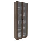 Armário Para Escritório Com 2 Portas De Vidro E 5 Prateleiras