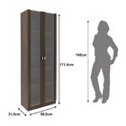 Armário Para Escritório Com 2 Portas De Vidro E 5 Prateleiras