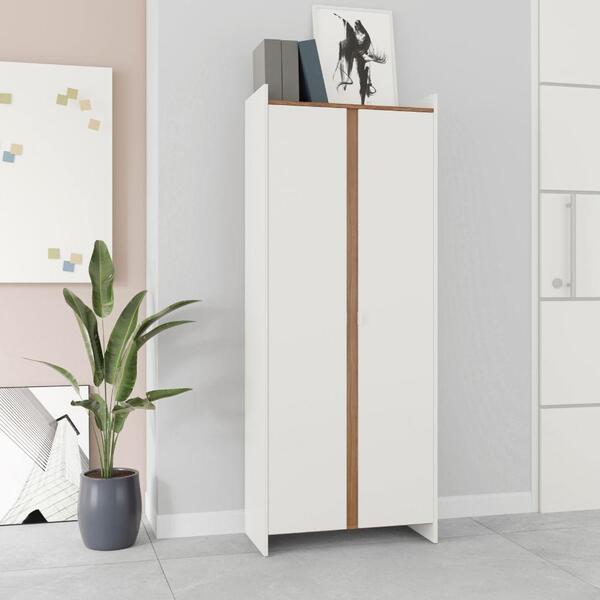 Armário Para Escritório Com 2 Portas E 11 Nichos - Branco/ Ca