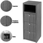 Armário Para Escritório Com 3 Gavetas Arquivo Nogal