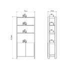 Armário Para Escritório Com 3 Prateleiras E 2 Portas - Branc