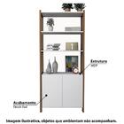 Armário Para Escritório Com 3 Prateleiras E 2 Portas - Branc