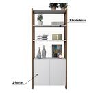 Armário Para Escritório Com 3 Prateleiras E 2 Portas - Branc