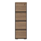 Armário Para Escritório Com 4 Gavetas E Chave Arquivo Nogal/p