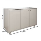 Armário Para Escritório Coral 3 Portas 1 Prateleira Branco -