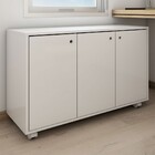 Armário Para Escritório Coral 3 Portas 1 Prateleira Branco -