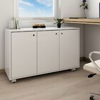 Armário Para Escritório Coral 3 Portas 1 Prateleira Branco -