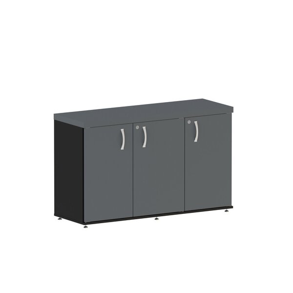 Armário Para Escritório Credenza De Madeira 3 Portas Pe40 Gra