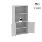 Armário Para Escritório Misto 02 Portas Pivotante Cinza