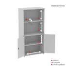 Armário Para Escritório Misto 02 Portas Pivotante Cinza