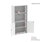 Armário Para Escritório Misto 02 Portas Pivotante Cinza/branco