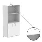 Armário Para Escritório Misto 02 Portas Pivotante Cinza/branco