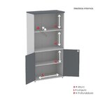 Armário Para Escritório Misto 02 Portas Pivotante Cinza/grafi