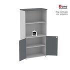 Armário Para Escritório Misto 02 Portas Pivotante Cinza/grafi