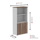 Armario Para Escritório Misto 02 Portas Pivotante Cinza/walnut