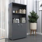 Armário Para Escritório Misto 02 Portas Pivotante Grafite