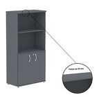 Armário Para Escritório Misto 02 Portas Pivotante Grafite