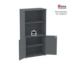 Armário Para Escritório Misto 02 Portas Pivotante Grafite