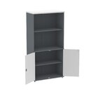 Armário Para Escritório Misto 02 Portas Pivotante Grafito/bra