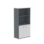 Armário Para Escritório Misto 02 Portas Pivotante Grafito/bra