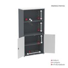 Armário Para Escritório Misto 02 Portas Pivotante Grafito/bra